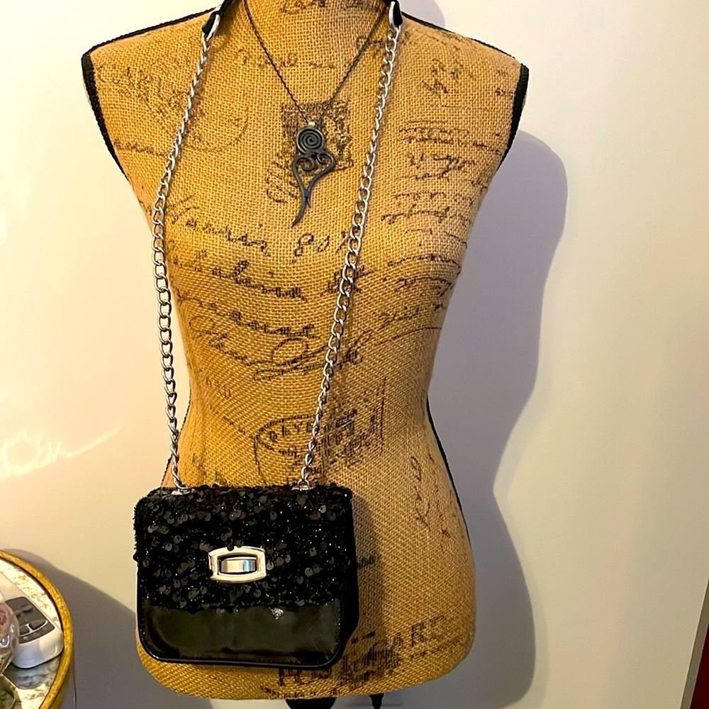 Black sequin purse